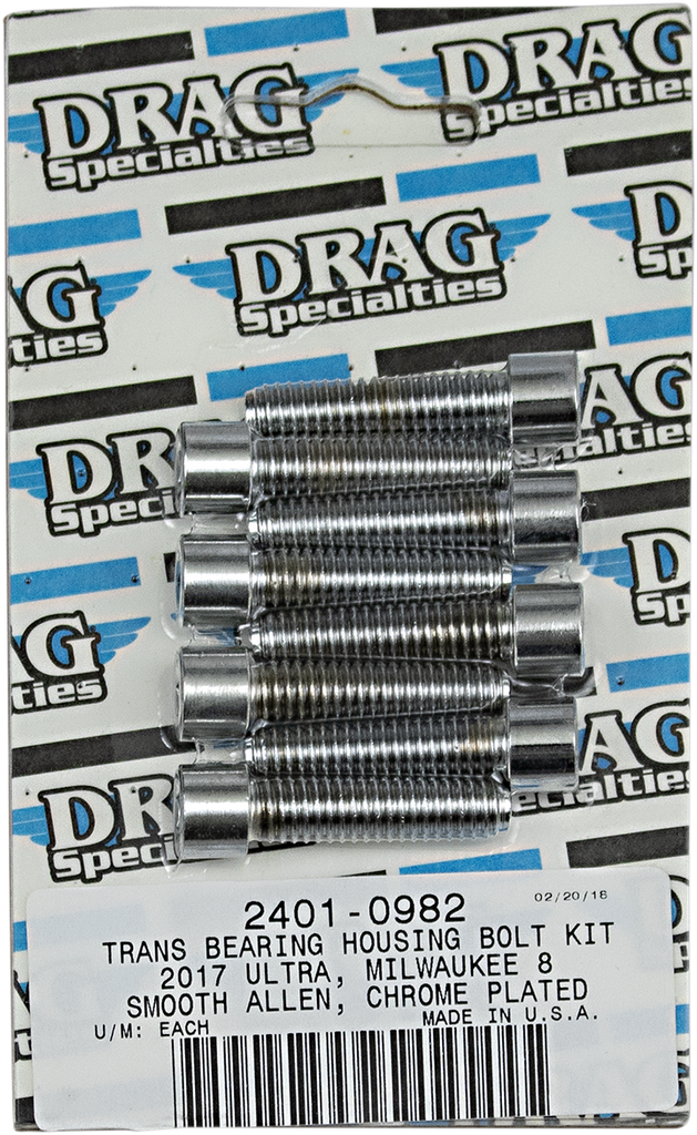 DRAG SPECIALTIES Bolt Kit M8 Transmission Bearing Smooth All Chrome M-Eight Bolt Kit - Team Dream Rides