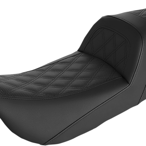 SADDLEMEN Slim Seat - Black - Lattice Stitch - '99-'07 FLHT/FLTR 897-07-162 - Team Dream Rides