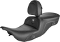 SADDLEMEN Roadsofa* Carbon Fiber Seat - With Driver Backrest - Heater - Black 897-07-185BRHC - Team Dream Rides