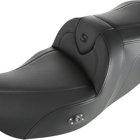 SADDLEMEN Roadsofa* Standard Reach Heated Seat - Without Backrest - Black/Black Stitching 808-07B-187HCT - Team Dream Rides