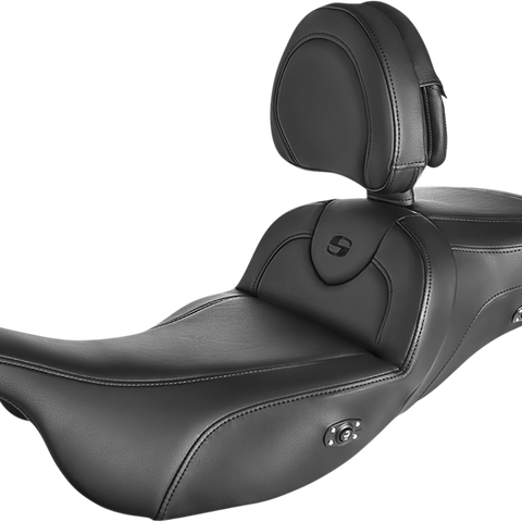 SADDLEMEN Roadsofa* Extended Reach Heated Seat - Black - w/ Backrest 808-07B-188BRHC - Team Dream Rides
