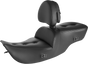 SADDLEMEN Roadsofa* Pillow Top Seat - With Backrest - Heater - Black 897-07-181BRHC - Team Dream Rides