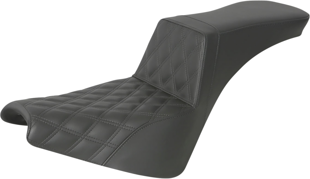 SADDLEMEN Step-Up Seat - Front Lattice Stitch - Black 818-30-192 - Team Dream Rides