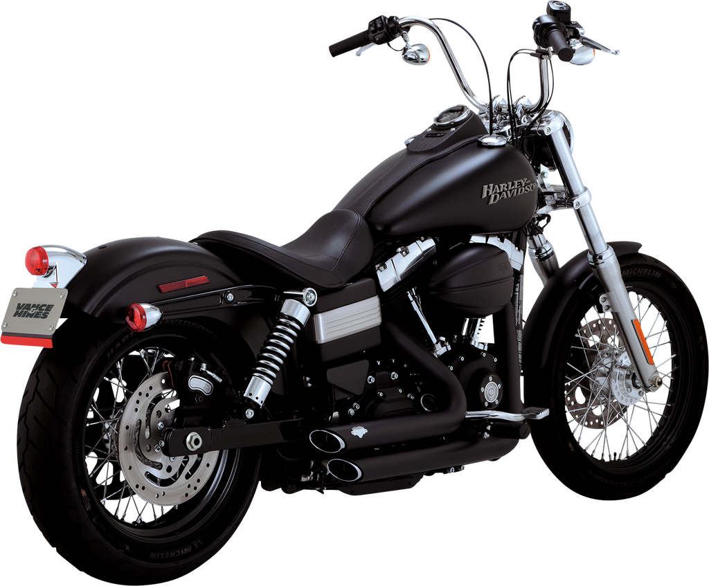 VANCE & HINES Shortshots Staggered Exhaust System - Matte Black 47327 - Team Dream Rides