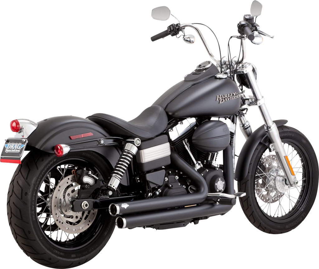VANCE & HINES Big Shots Staggered Exhaust System - Black 47338 - Team Dream Rides