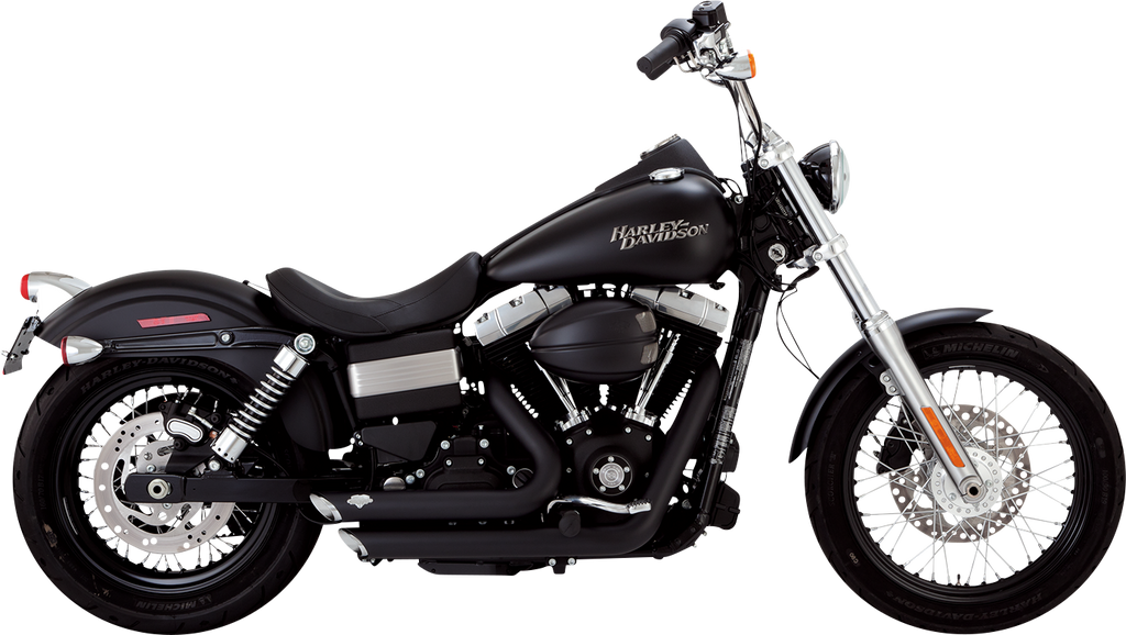 VANCE & HINES Shortshots Staggered Exhaust System - Matte Black 47327 - Team Dream Rides