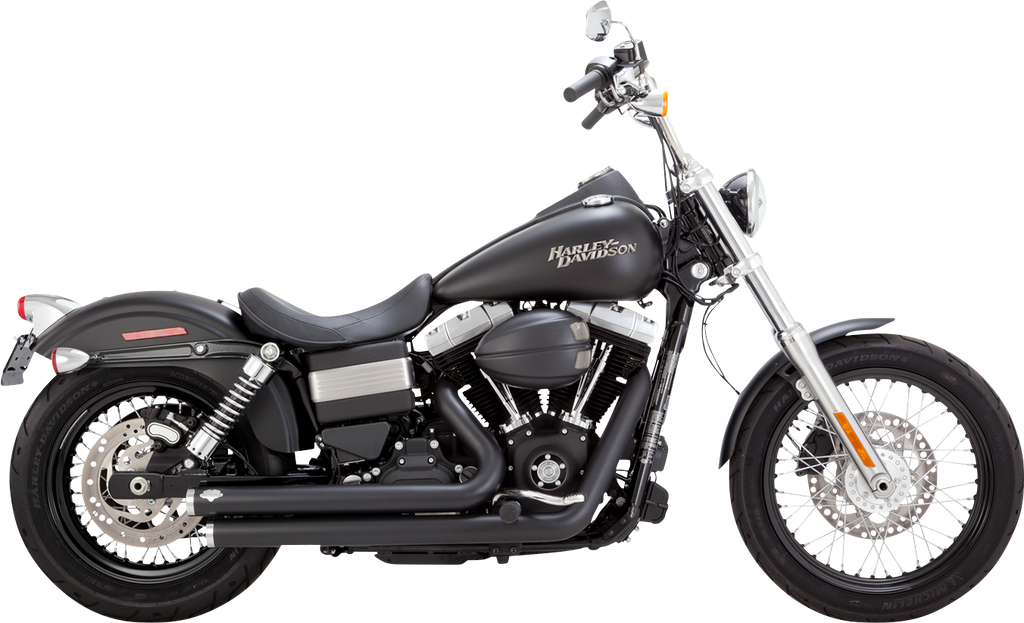 VANCE & HINES Big Shots Staggered Exhaust System - Black 47338 - Team Dream Rides