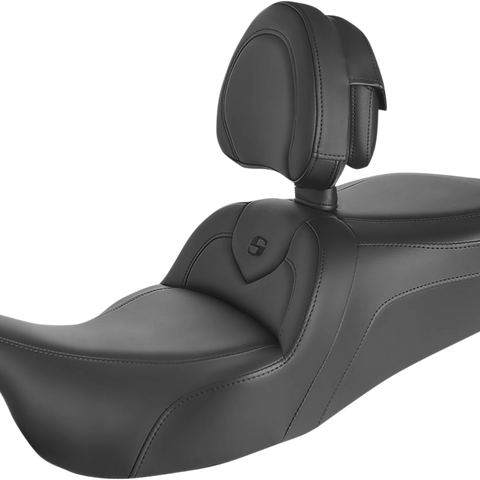 SADDLEMEN RoadSofa* Seat - With Backrest - Black w/Black Stitching - Trikes 808-07B-187TBR - Team Dream Rides