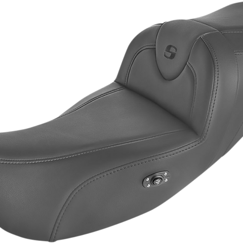 SADDLEMEN Heated RoadSofa* Seat - Without Backrest - Black w/Black Stitching - Trikes 808-07B-187THCT - Team Dream Rides