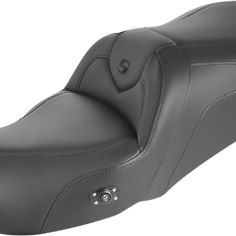 SADDLEMEN Heated RoadSofa* Seat - Without Backrest - Black W/Black Stitching 897-06-187HCT - Team Dream Rides
