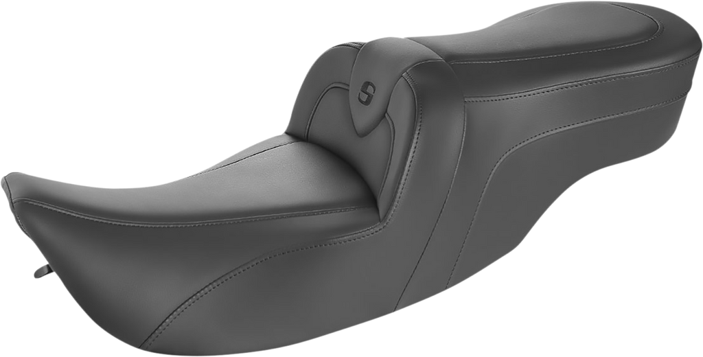 SADDLEMEN RoadSofa* Seat - Without Backrest - Black W/Black Stitching 897-07-187 - Team Dream Rides