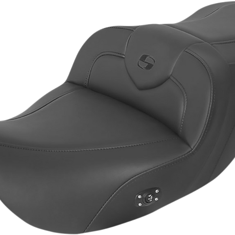 SADDLEMEN Heated RoadSofa* Seat - Without Backrest - Black W/Black Stitching 897-07-187HCT - Team Dream Rides