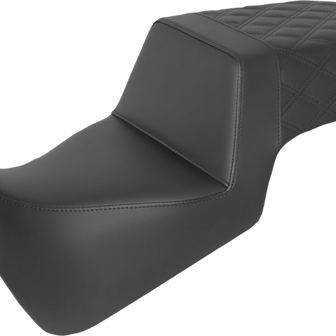 SADDLEMEN Step-Up Seat - Front Smooth/Rear Lattice Stitch - Black 821-34-173 - Team Dream Rides