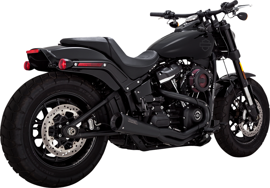 VANCE & HINES 2-into-1 Upsweep Exhaust System - Black - Stainless Steel 47323 - Team Dream Rides