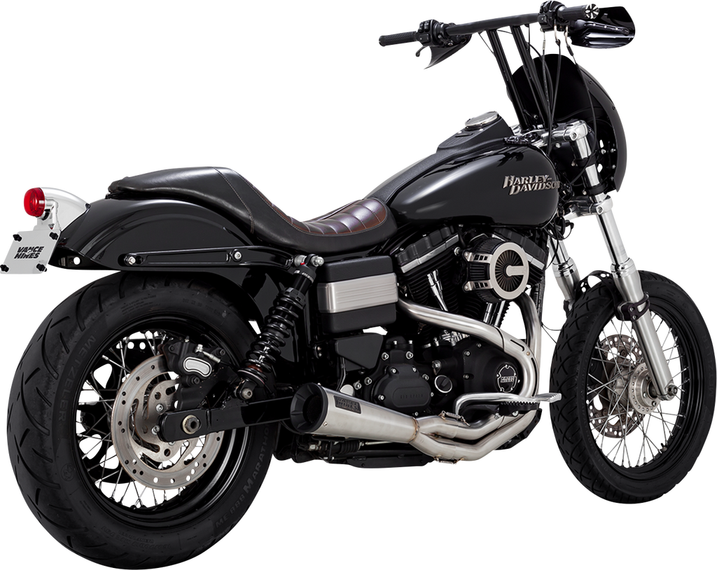 VANCE & HINES 2-into-1 Upsweep Exhaust System - Brushed - Stainless Steel 27325 - Team Dream Rides