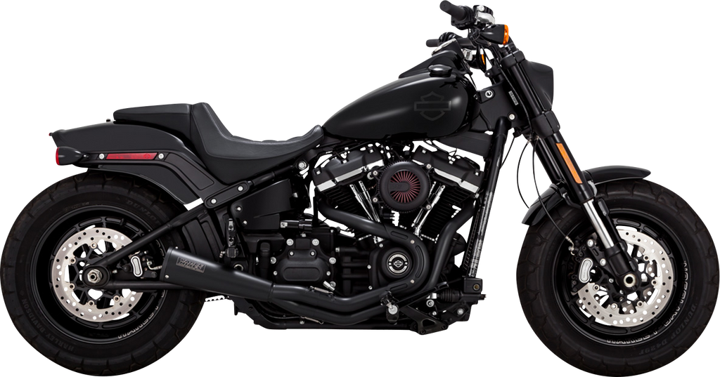 VANCE & HINES 2-into-1 Upsweep Exhaust System - Black - Stainless Steel 47323 - Team Dream Rides