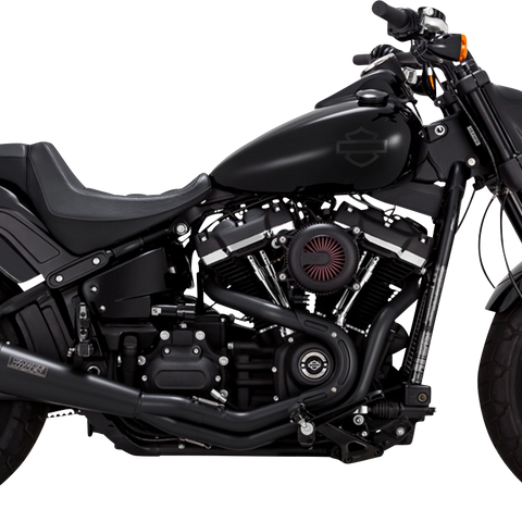 VANCE & HINES 2-into-1 Upsweep Exhaust System - Black - Stainless Steel 47323 - Team Dream Rides