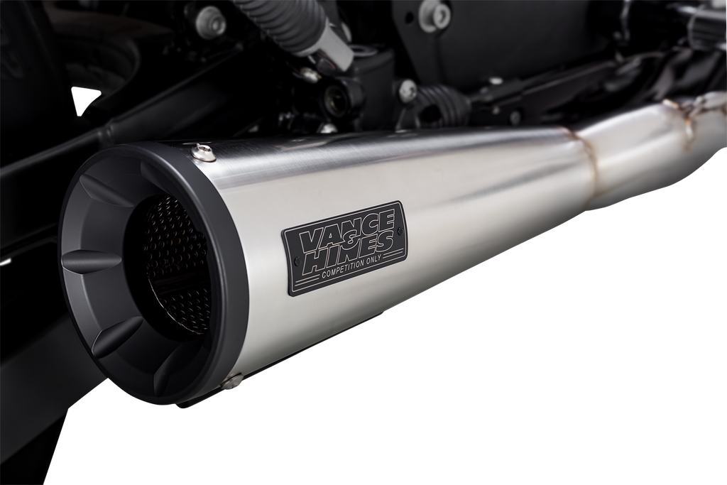 VANCE & HINES 2-into-1 Upsweep Exhaust System - Brushed - Stainless Steel 27327 - Team Dream Rides