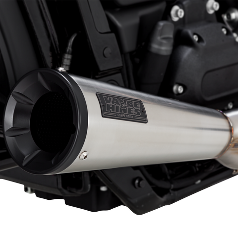 VANCE & HINES 2-into-1 Upsweep Exhaust System - Brushed - Stainless Steel 27323 - Team Dream Rides