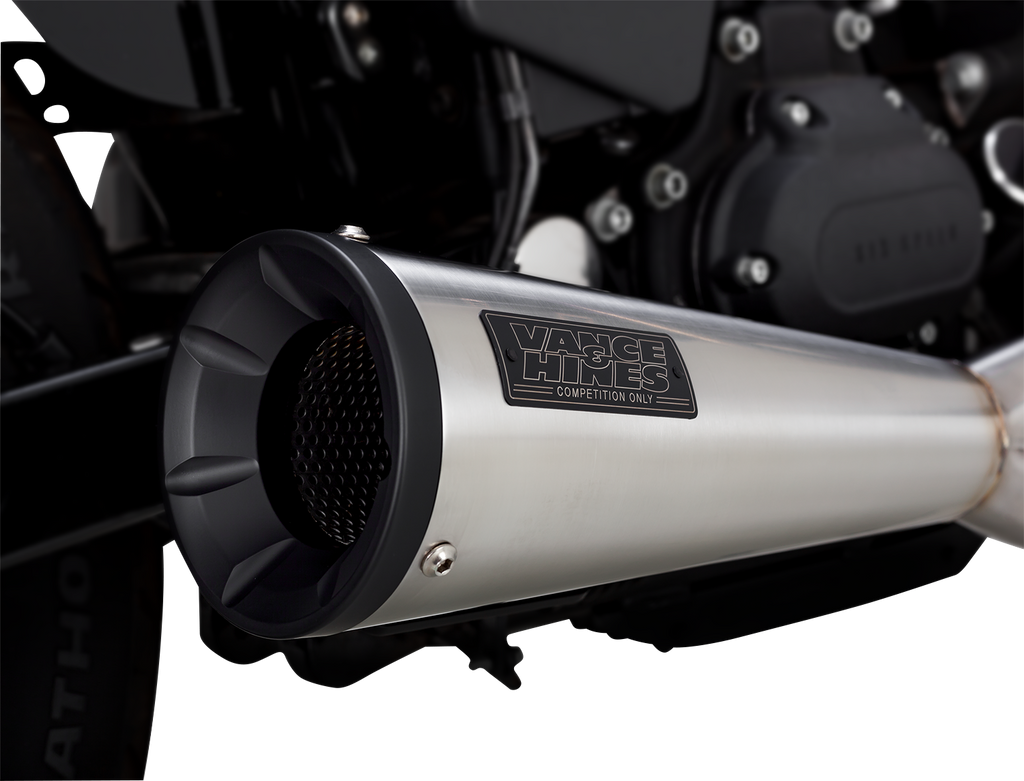VANCE & HINES 2-into-1 Upsweep Exhaust System - Brushed - Stainless Steel 27325 - Team Dream Rides
