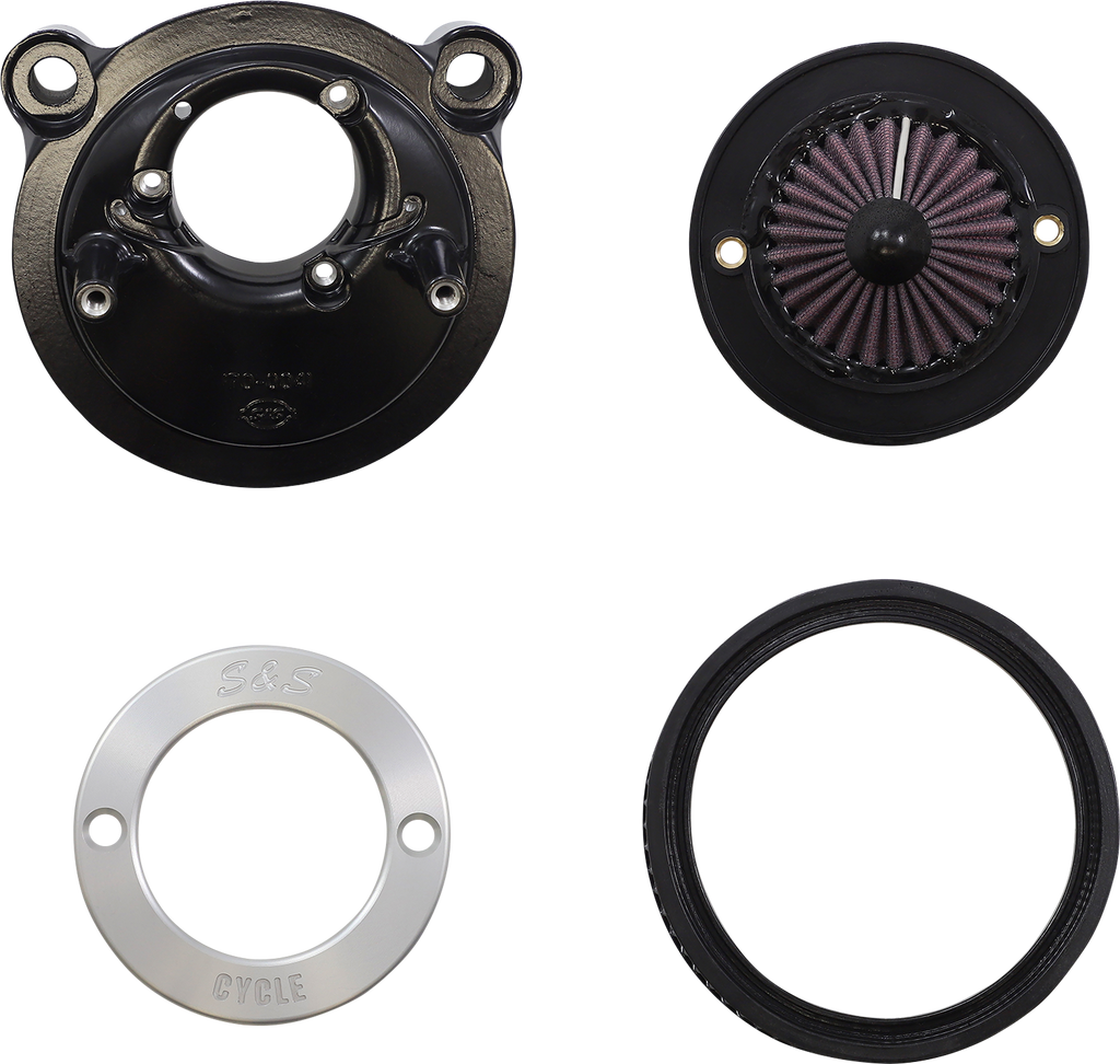 S&S CYCLE Air Stinger Stealth Air Cleaner Kit - Black Chrome Ring 170-0724A - Team Dream Rides