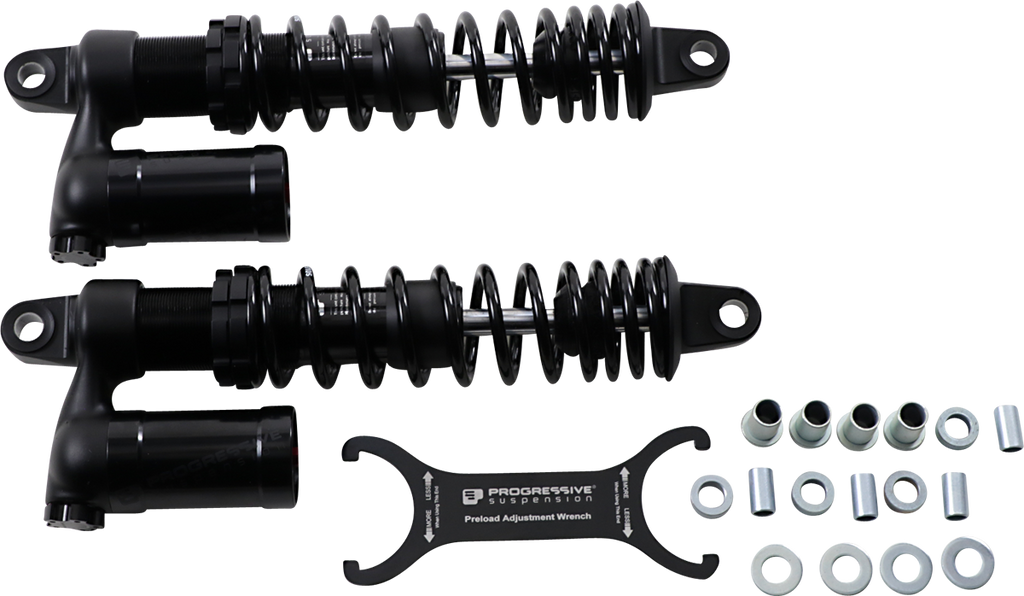 PROGRESSIVE SUSPENSION 970 Series Piggyback Shocks - Gloss Black/Matte Black - 14.00" 970 Series Piggyback Shocks - Team Dream Rides