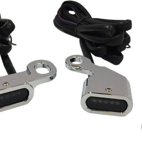 DRAG SPECIALTIES LED Handlebar Marker Lights - Chrome/Smoke LED Handlebar Marker Lights - Team Dream Rides