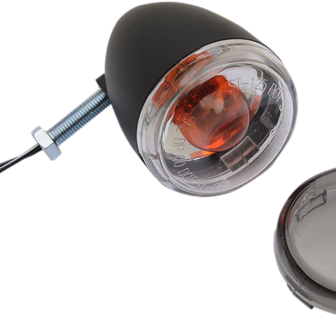 DRAG SPECIALTIES Rear Turn Signal 1156 - Black/Smoke Lens Universal Turn Signal - Team Dream Rides