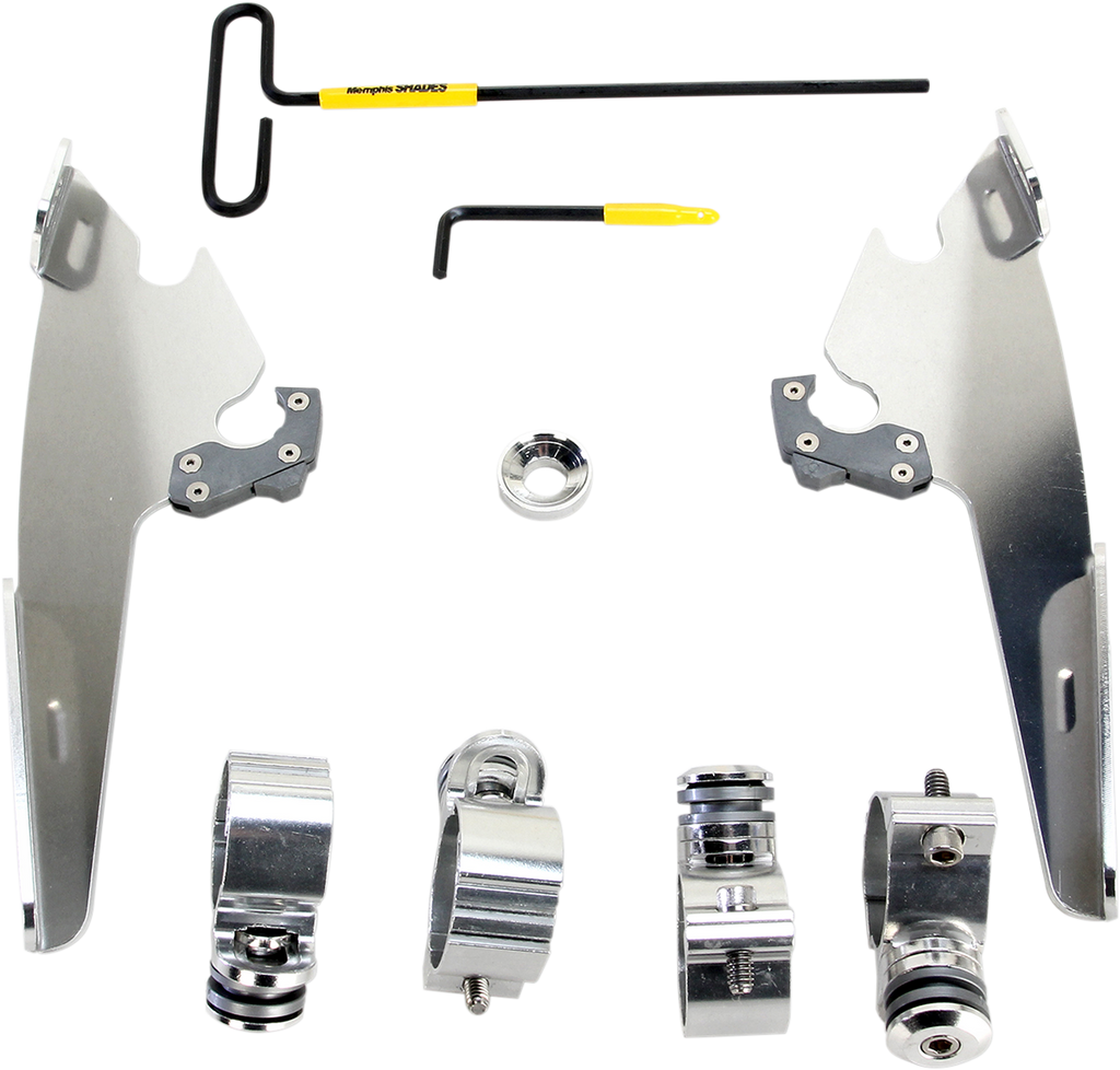 MEMPHIS SHADES HD Batwing - Mounting Kit - Polished - XL883 Batwing Fairing Trigger-Lock Mounting Kit - Team Dream Rides