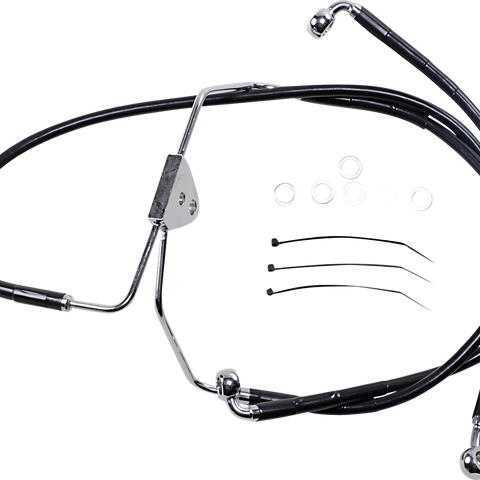 DRAG SPECIALTIES Brake Line - Front - Black - +2