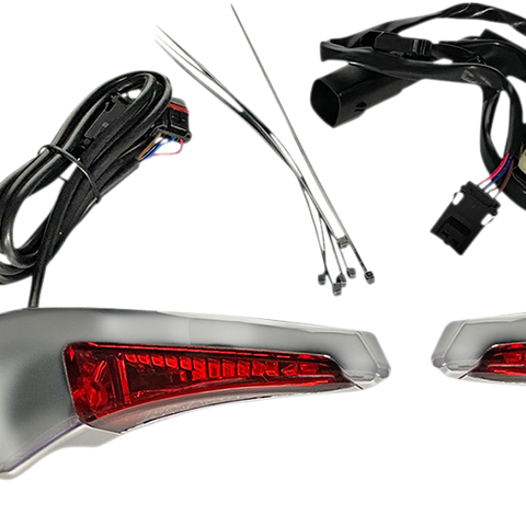 CUSTOM DYNAMICS Sequential Tour Pak Seat Back Rest LED Lights - Chrome/Red - CVO Sequential Tour Pak Seat Back Rest LED Lights - Team Dream Rides