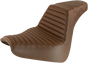 SADDLEMEN Step Up Seat - Tuck and Roll/Lattice Stitched - Brown Step Up Seat — Rear Lattice Stitch/Tuck and Roll - Team Dream Rides