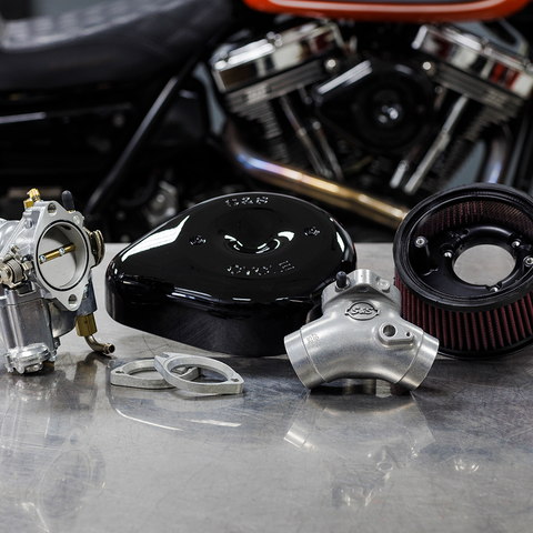 S&S CYCLE Super E Carburetor with Stealth Air Cleaner Kit - Gloss Black - Evolution Big Twin 110-0146 - Team Dream Rides