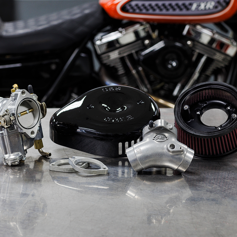S&S CYCLE Super G Carburetor with Stealth Air Cleaner Kit - Gloss Black - Evolution Big Twin 110-0148 - Team Dream Rides