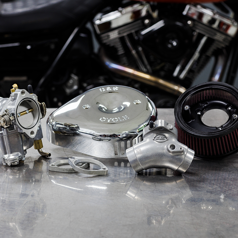 S&S CYCLE Super G Carburetor with Stealth Air Cleaner Kit - Chrome - Twin Cam 110-0150 - Team Dream Rides