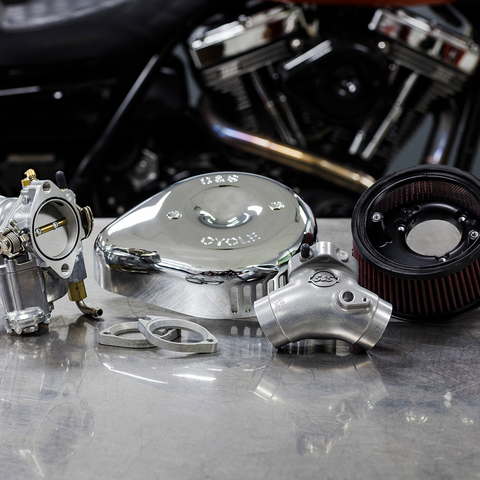 S&S CYCLE Super G Carburetor with Stealth Air Cleaner Kit - Chrome - Twin Cam 110-0152 - Team Dream Rides