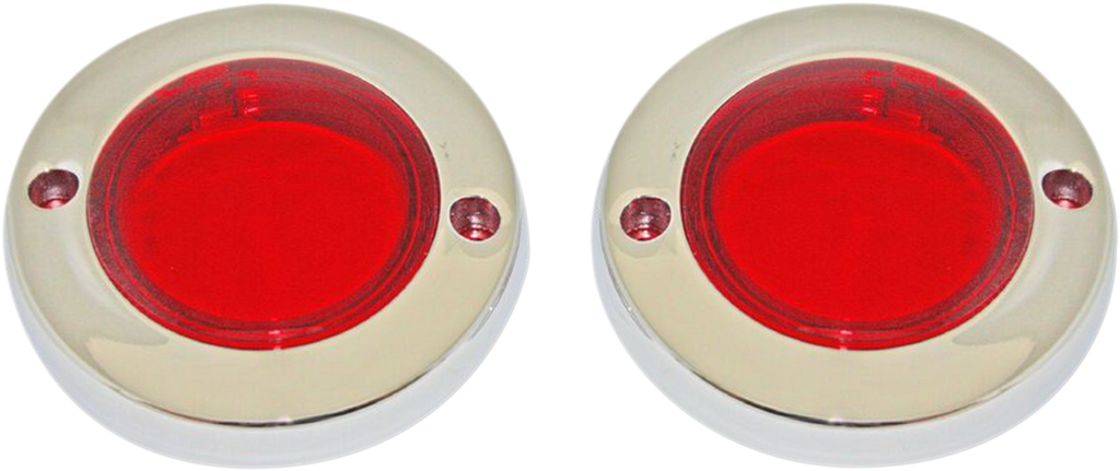 CUSTOM DYNAMICS ProBEAM® Flat Bezel Turn Signal Adapters - Chrome/Red ProBEAM® Flat Bezel Turn Signal Adapters - Team Dream Rides