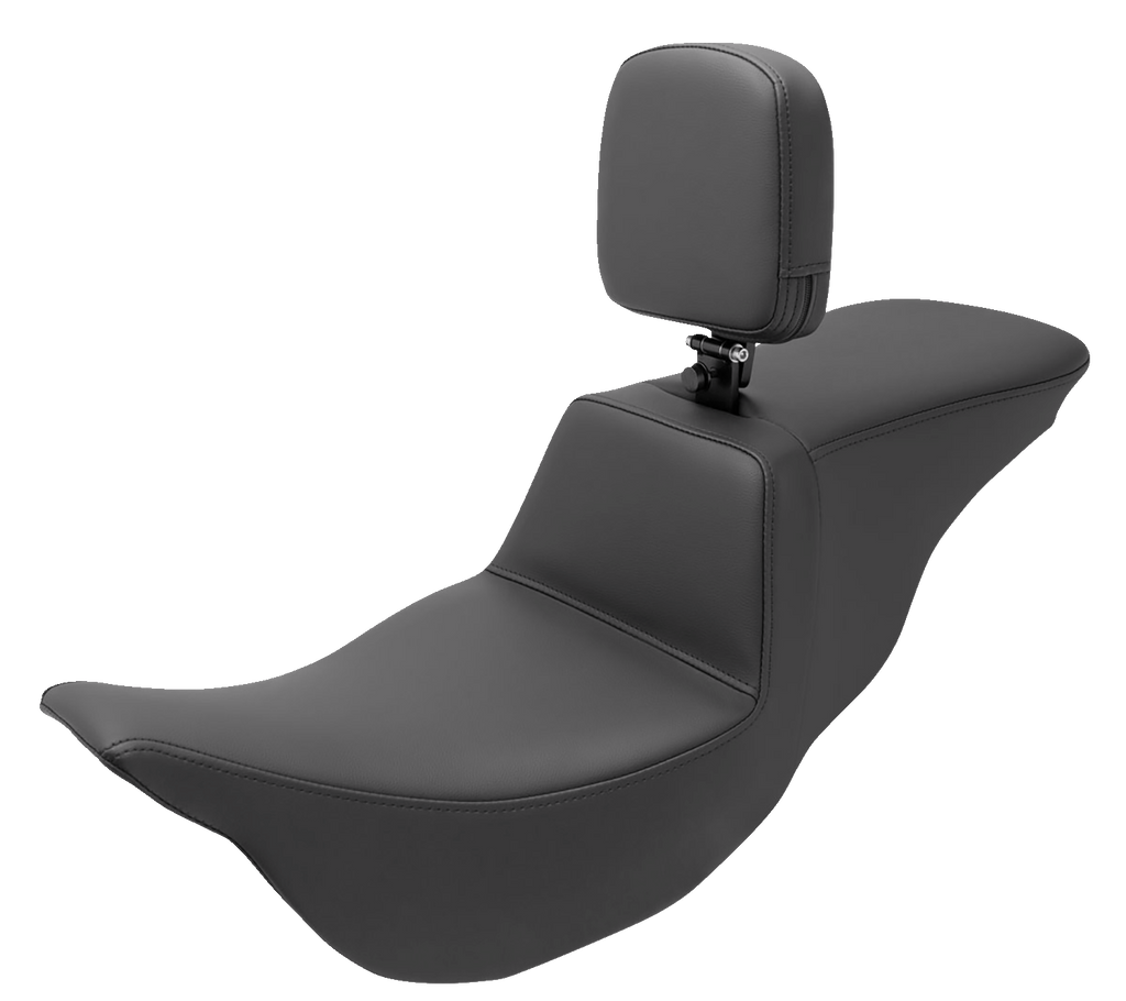 SADDLEMEN Tour Step-Up Seat - Rider Backrest - Plain - FL '08-'23 808-07B-194BR - Team Dream Rides