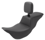 SADDLEMEN Tour Step-Up Seat - Rider Backrest - Plain - FL '08-'23 808-07B-194BR - Team Dream Rides