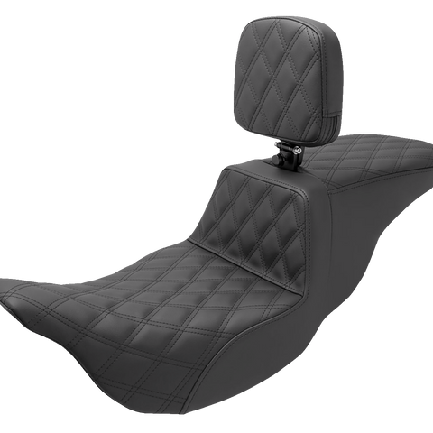 SADDLEMEN Tour Step-Up Seat - Rider Backrest - Full Lattice Stitch - FL '08-'23 808-07B-195BR - Team Dream Rides