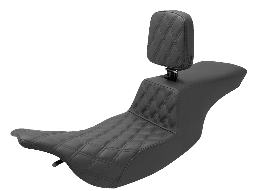 SADDLEMEN Tour Step-Up Seat - Rider Backrest - Front Lattice Stitch - FL '97-'07 897-07-192BR - Team Dream Rides