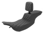 SADDLEMEN Tour Step-Up Seat - Rider Backrest - Front Lattice Stitch - FL '97-'07 897-07-192BR - Team Dream Rides