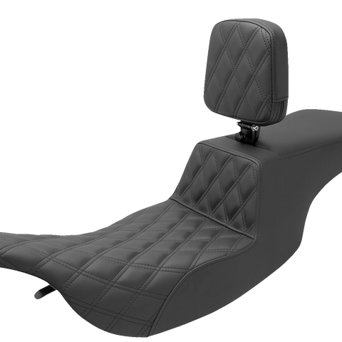 SADDLEMEN Tour Step-Up Seat - Rider Backrest - Front Lattice Stitch - FL '97-'07 897-07-192BR - Team Dream Rides