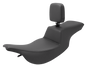 SADDLEMEN Tour Step-Up Seat - Rider Backrest - Plain - FL '97-'07 897-07-194BR - Team Dream Rides