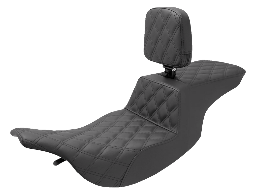 SADDLEMEN Tour Step-Up Seat - Rider Backrest - Full Lattice Stitch - FL '97-'07 897-07-195BR - Team Dream Rides