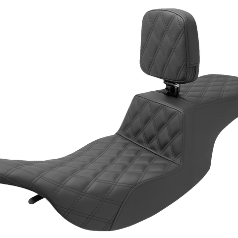 SADDLEMEN Tour Step-Up Seat - Rider Backrest - Full Lattice Stitch - FL '97-'07 897-07-195BR - Team Dream Rides