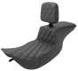 SADDLEMEN Tour Step-Up Seat - Rider Backrest - Front Lattice Stitch - FLHR/FLHX '97-'07 897-06-192BR - Team Dream Rides