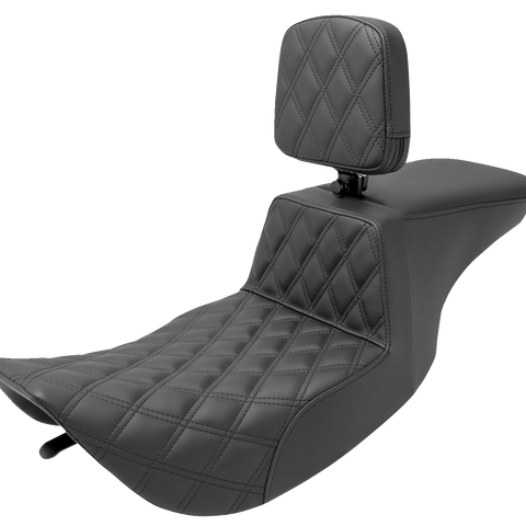 SADDLEMEN Tour Step-Up Seat - Rider Backrest - Front Lattice Stitch - FLHR/FLHX '97-'07 897-06-192BR - Team Dream Rides