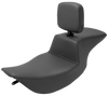 SADDLEMEN Tour Step-Up Seat - Rider Backrest - Plain - FLHR/FLHX '97-'07 897-06-194BR - Team Dream Rides