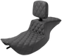 SADDLEMEN Tour Step-Up Seat - Rider Backrest - Full Lattice Stitch - FLHR/FLHX '97-'07 897-06-195BR - Team Dream Rides
